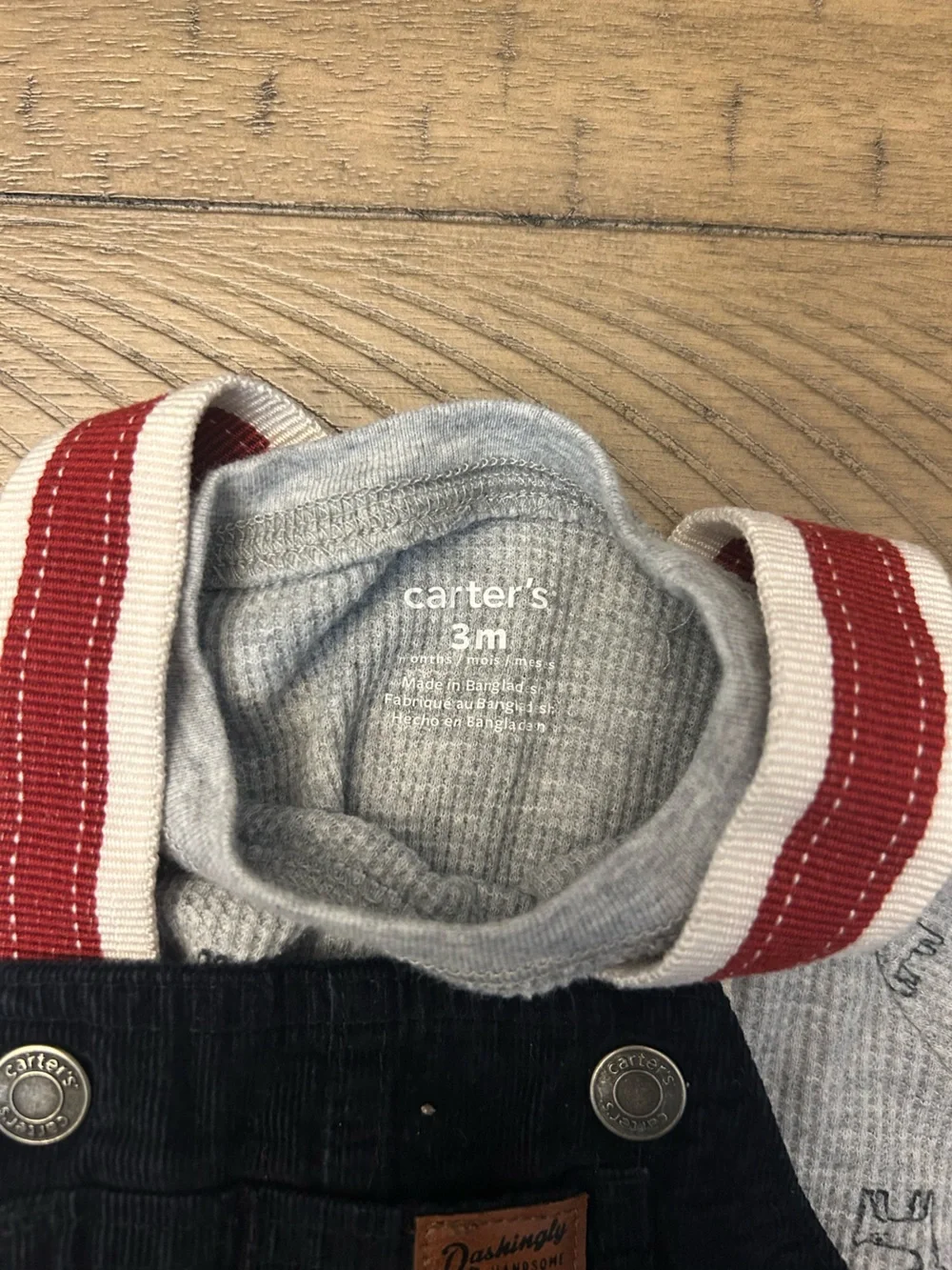 0-3M Baby Boy Carter's Black Corduroy Baby Overalls